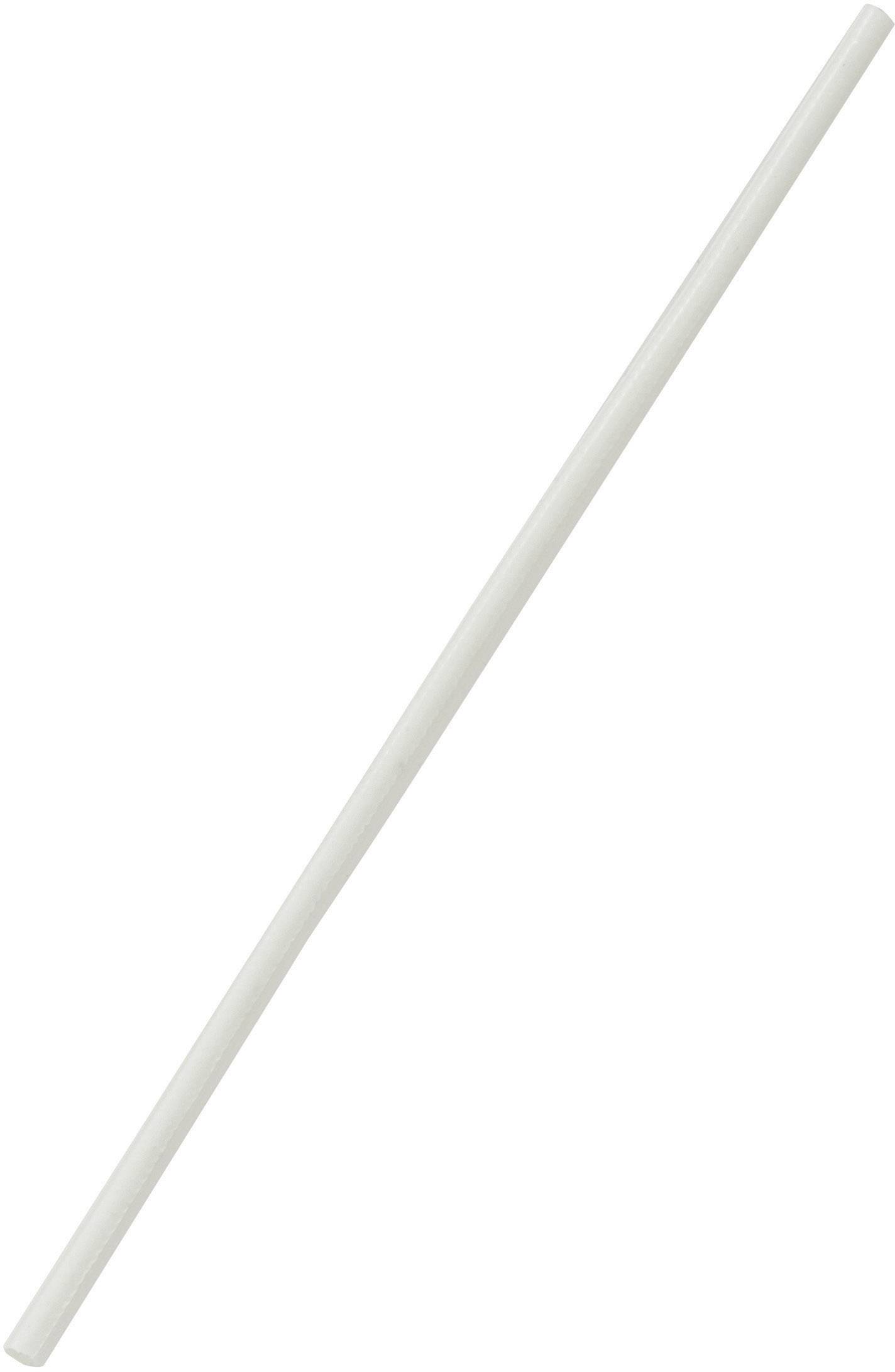 Egyszerű fehér műanyag szívószál átlósan fehér háttéren.