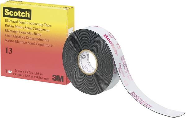 Kaucsuk szalag 4,5 m x 19 mm, fekete 3M Scotch 13, tartalom: 1 tekercs