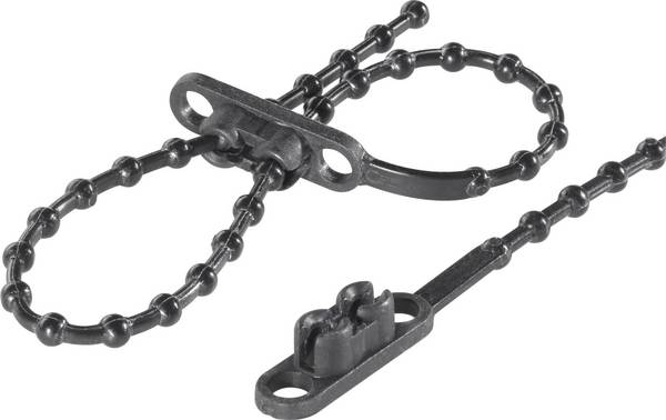 Kábelkötöző 145 mm fekete kettős fejjel Tru Components 1592905 TC-KTVR145BK203 100 db