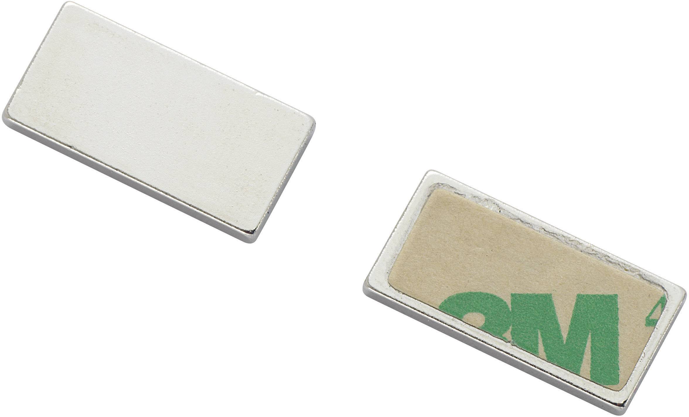 Mágneslap Ezüst (H x Sz) 20 mm x 10 mm Tartalom: 1 db TRU COMPONENTS N35-451502