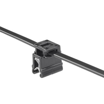Kábelkötegelő kábeltartóval 200 x 4,6 mm, fekete, 1 db, HellermannTyton 156-00570 T50ROSEC4A-PA66W_D1