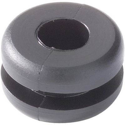 Kábelátvezető gyűrű Ø 4 mm, PVC, fekete, HellermannTyton HV1201-PVC-BK-N1