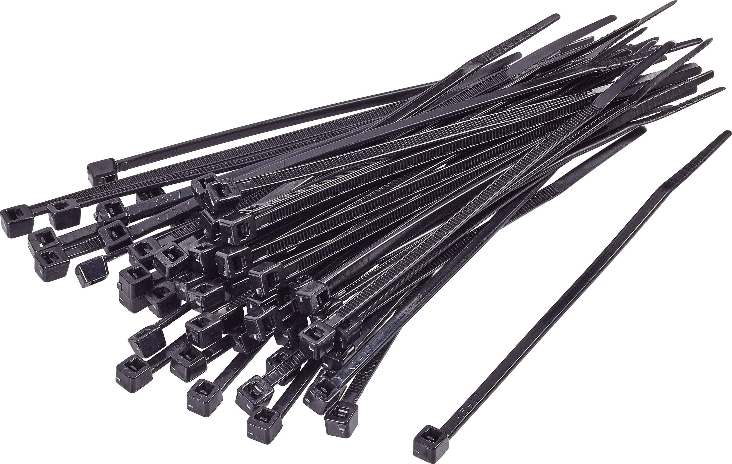 Kábelkötöző 200 mm fekete UV stabilizált Tru Components 1592860 TC-CVR200ABK203 100 db