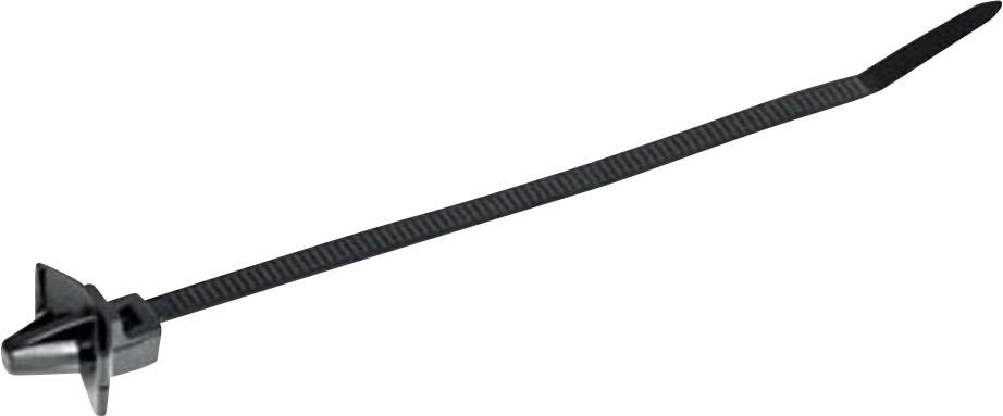 Benyomó-tartó kábelkötegelő 135 x 4,6 mm, fekete, 1 db, HellermannTyton 126-02204 T50SSL5-HS-BK-D1