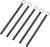 Öt fekete fémrúd kis kerek fülekkel egyik végükön, párhuzamosan elrendezve fehér háttér előtt.