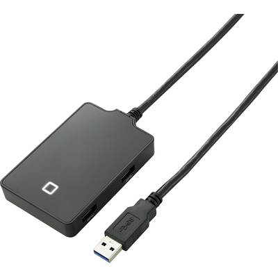 4 portos USB 3.0 hub, fekete, Renkforce