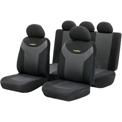 Univerzális autós üléshuzat készlet, 9 részes, antracit/fekete, Goodyear 75529