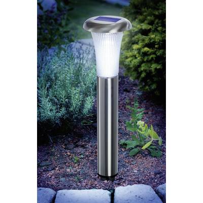 LED-es leszúrható napelemes kerti lámpa, rozsdamentes acél, Esotec Vesuv 102067
