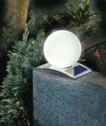 Napelemes kerti lámpa, kültéri LED-es dekor lámpa, gömb, rozsdamentes