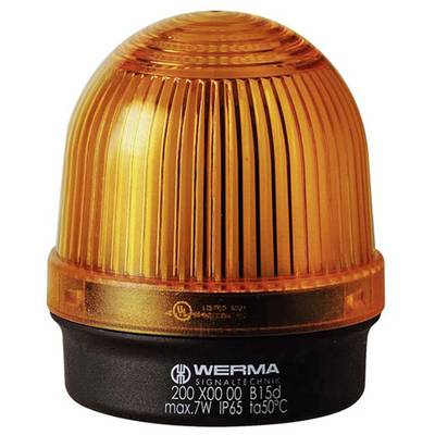 Jelzőlámpa 12-240 V/AC, folyamatos fény, sárga, Werma Signaltechnik 200.300.00