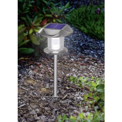 LED-es fali/leszúrható napelemes kerti lámpa, rozsdamentes acél, Esotec Sunny 102093