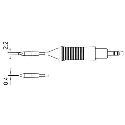 Weller RT8 WMRP mikro pákához hosszú, keskeny, kétoldalt csapott, véső formájú pákahegy, forrasztóhegy 2.2 mm