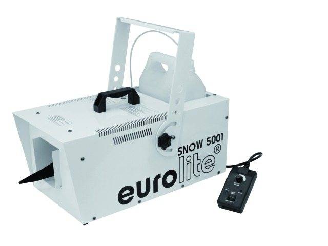 'EUROLITE SNOW 5001' hófúvógép fehér színben távirányítóval. Elektromos üzemeltetésű eszköz mesterséges hóeséshez.