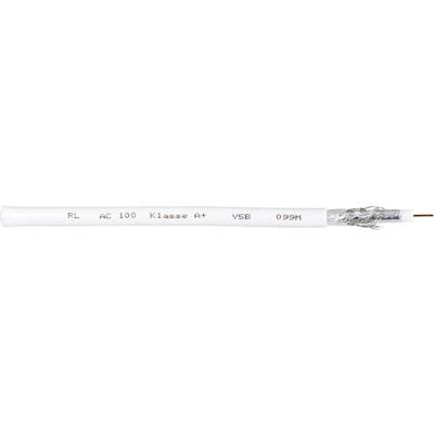 Interkabel AC 100-1 Koaxiális vezeték Külső átmérő: 6.90 mm  75 Ω 120 dB Fehér méteráru