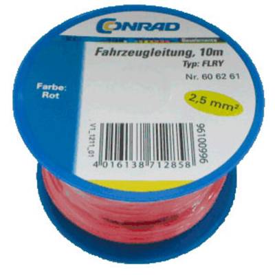 Conrad Components 606261 Jármű vezeték FLRY-B 1 x 2.50 mm² Piros 10 m