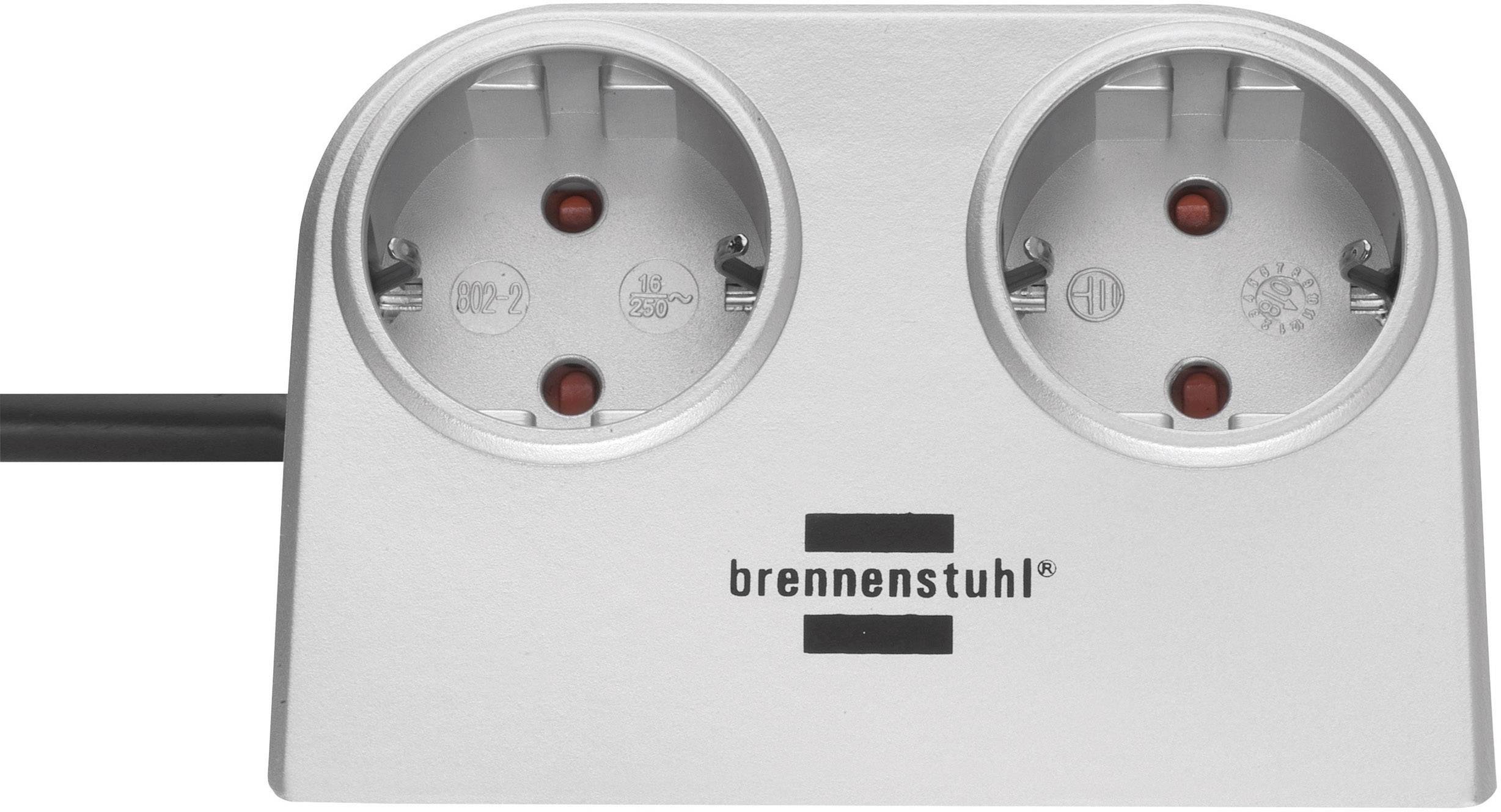 Hálózati elosztó 2 részes ezüst 1,5 m Brennenstuhl 1153540-1