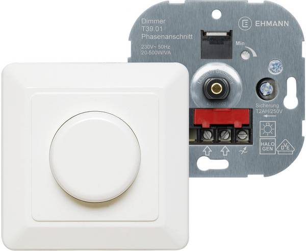 Falba süllyeszthető dimmer kapcsoló, fehér, 20-500W, Ehmann 3960c0120