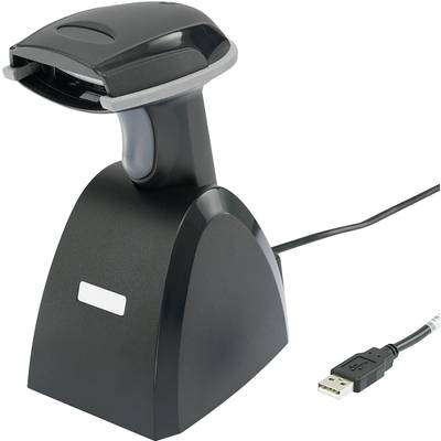 Vonalkód olvasó Renkforce iLS6300BQ 1MB USB-Kit Lézer Fekete Kézi szkenner Bluetooth, USB