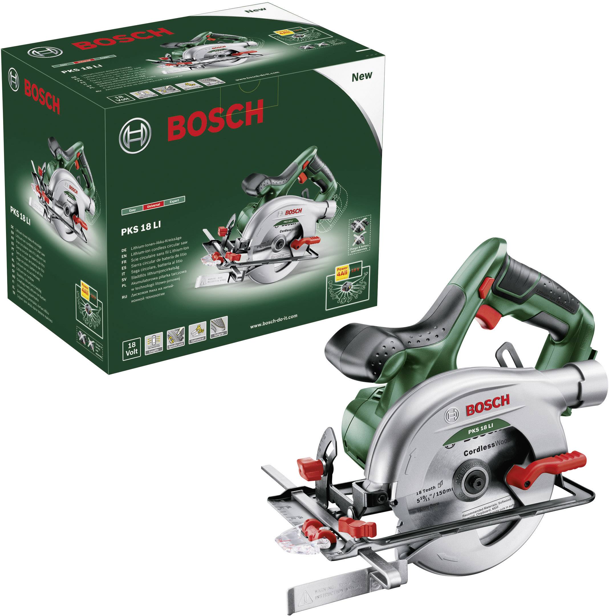 Bosch Home and Garden PKS 18 LI (Baretool) Akkus kézi körfűrész Vágási mélység max. (90°) 48 mm B osztályos áru (sérült/-0