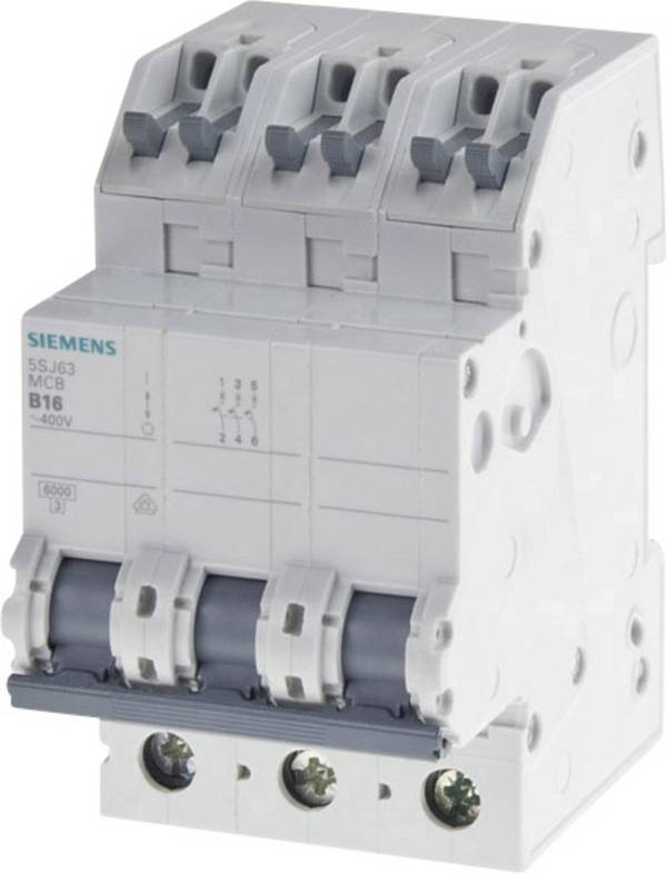 Siemens 5SJ63167KS 5SJ6316-7KS Vezeték védőkapcsoló 3 pólusú 16 A