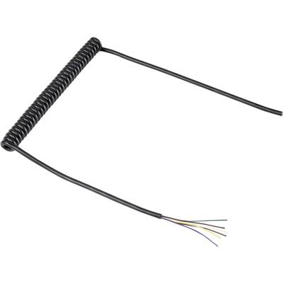 Spirálkábel 6 x 0.12 mm², 204/600 mm, Tru Components
