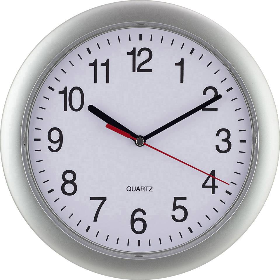 Horloge murale EUROTIME 22222 à quartz 25 cm x 25 cm argent
