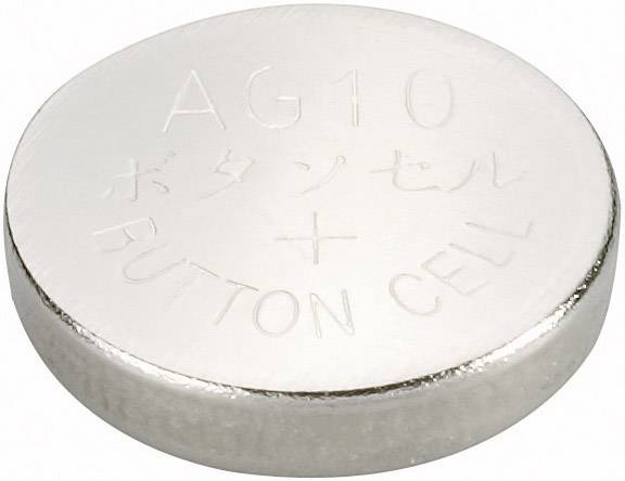 AG10 gombelem, ezüstfényű, rajta a 'BUTTON CELL' felirattal.
