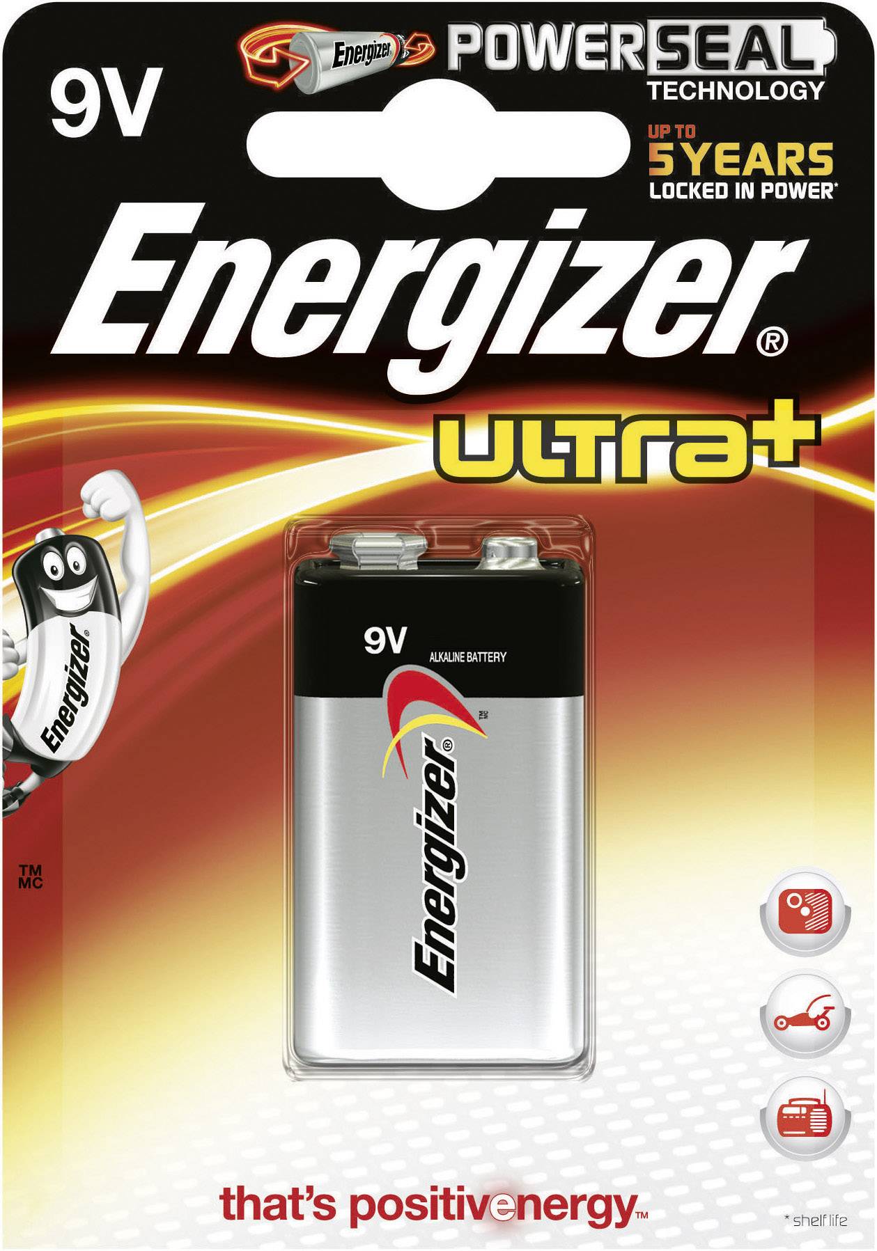 Energizer Ultra+ 9V-os alkáli elem 6LR61, 6LR21, 6AM6, 6LP3146, MN1604, A1604, E Block, LR22, 522, 6LF22,-1