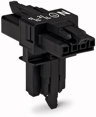Egy fekete, téglalap alakú elektromos csatlakozó több érintkezővel.