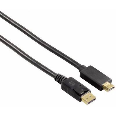 DisplayPort / HDMI csatlakozókábel [1x DisplayPort dugó - 1x HDMI dugó] 1,8 m, fekete, Hama 54594