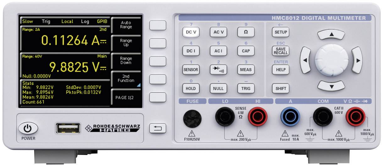 Rohde & Schwarz HMC8012 IEEE-488 Asztali multiméter digitális Adatgyűjtő CAT II 600 V Kijelző (digitek): 480000