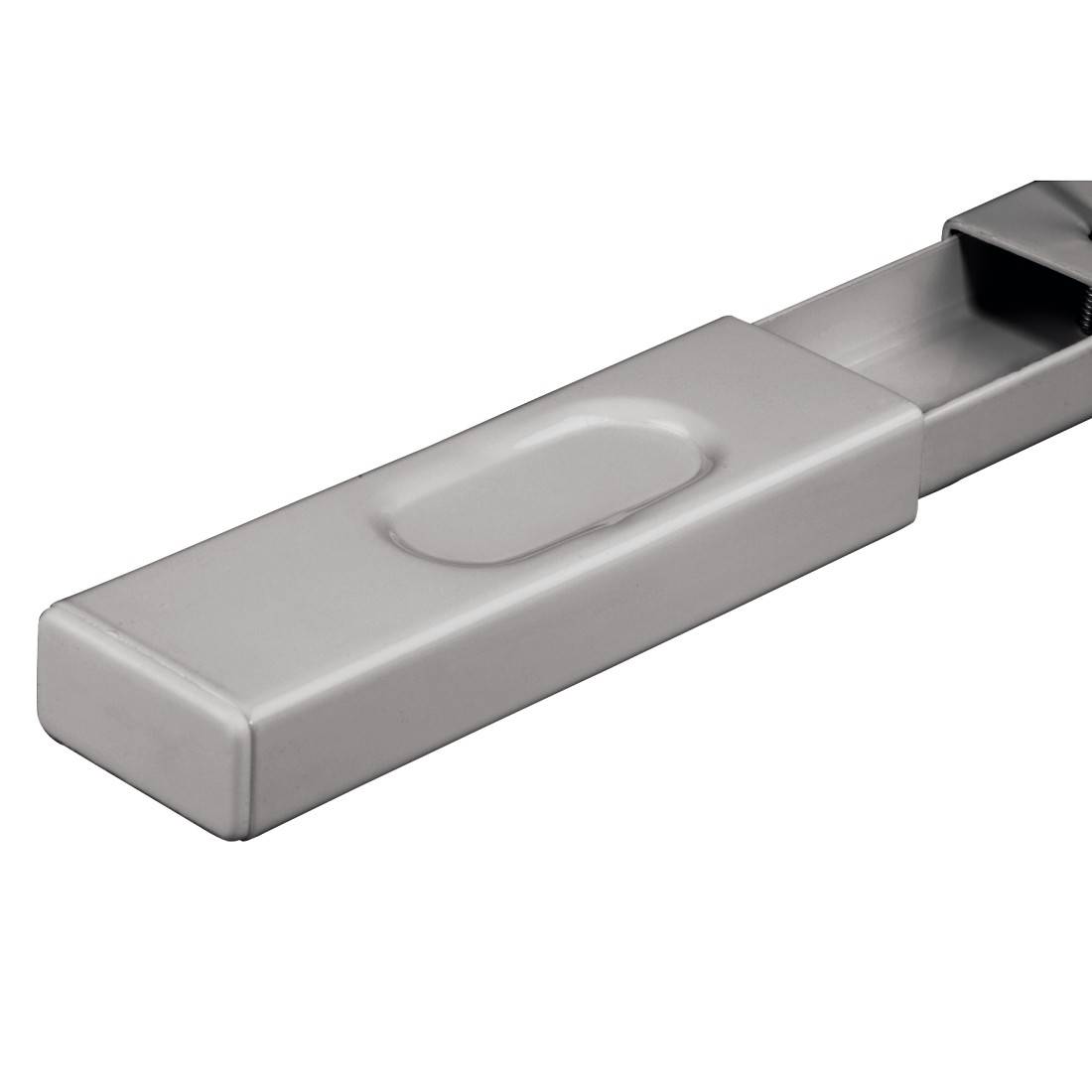 Egy kihúzható ezüstös teleszkópos meghosszabbító cső, amelynek nyújtható funkciója látható. Alkalmas tisztítóeszközökhöz.