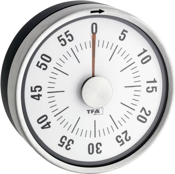 Analóg konyhai visszaszámláló óra, időzítő, Ø79x33 mm, antracit, TFA Puck 38-1028-10