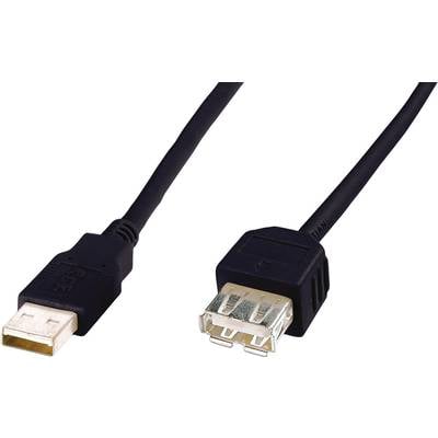 USB kábel 2.0 dugó A - 1x 5 m Fekete Digitus