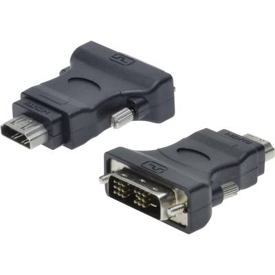 DVI - HDMI átalakító adapter, 1x DVI dugó 18+1 pól. - 1x HDMI aljzat, fekete, Digitus