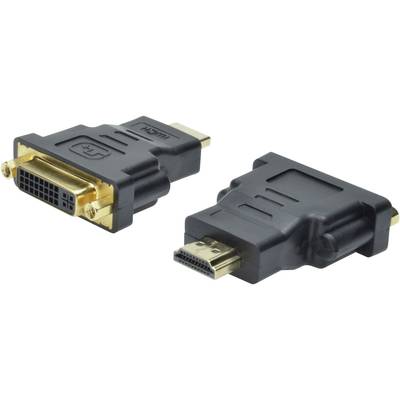 HDMI - DVI átalakító adapter, 1x HDMI dugó - 1x DVI dugó 24+5 pól., fekete, Digitus