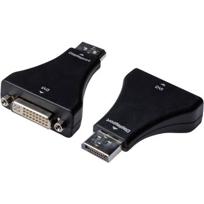 DisplayPort - DVI átalakító adapter, 1x DisplayPort dugó - 1x DVI aljzat 24+5 pól., fekete, Digitus