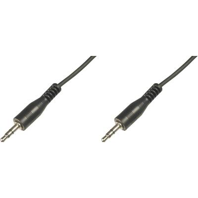 Jack audio kábel, 1x 3,5 mm jack dugó - 1x 3,5 mm jack dugó, 2,5 m, fekete, Digitus 678288