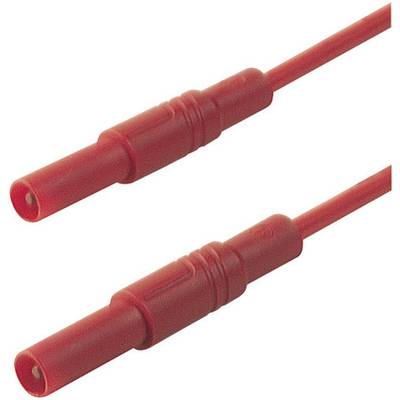 Mérőzsinór, szigetelt mérővezeték 2db 4mm-es toldható banándugóval 1 mm² PVC, 2 m piros SKS Hirschmann MLS GG 200/1