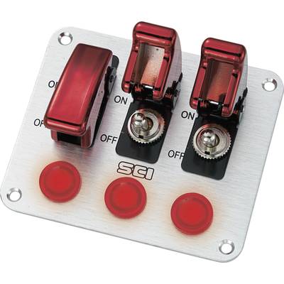 Gépjármű kezelőpanel 12 V/DC 20 A 1 x KI/BE Reteszelő TRU COMPONENTS TC-R18-P3A