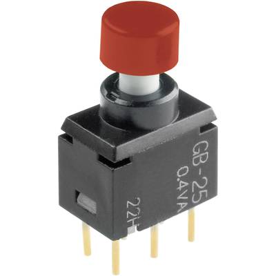 Miniatűr nyomógomb, 28 V/DC/AC 0,1 A, 2 x be/(be) NKK Switches GB25AH 1 db