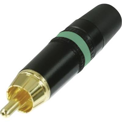RCA csatlakozó dugó, egyenes pólusszám: 2 fekete, zöld Rean AV NYS373-5 1 db