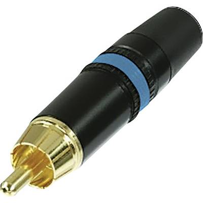 RCA csatlakozó dugó, egyenes pólusszám: 2 fekete, kék Rean AV NYS373-6 1 db