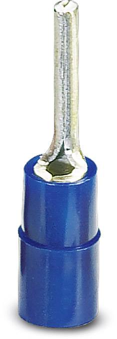 Egy kék elektromos crimp érintkezőfej ezüst fémcsatlakozóval, amely jellemző az elektromos csatlakozásoknál.