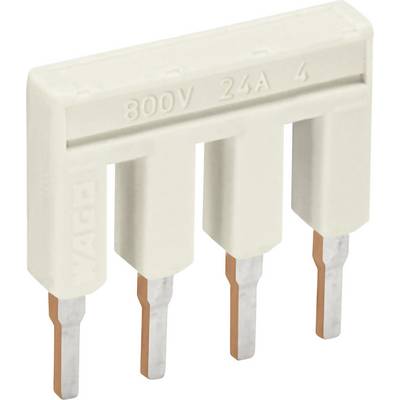 Egy fehér, négypólusú híddugasz WAGO márkajelzéssel, '800V 24A 4' felirattal. Elektromos csatlakozásokhoz alkalmas.