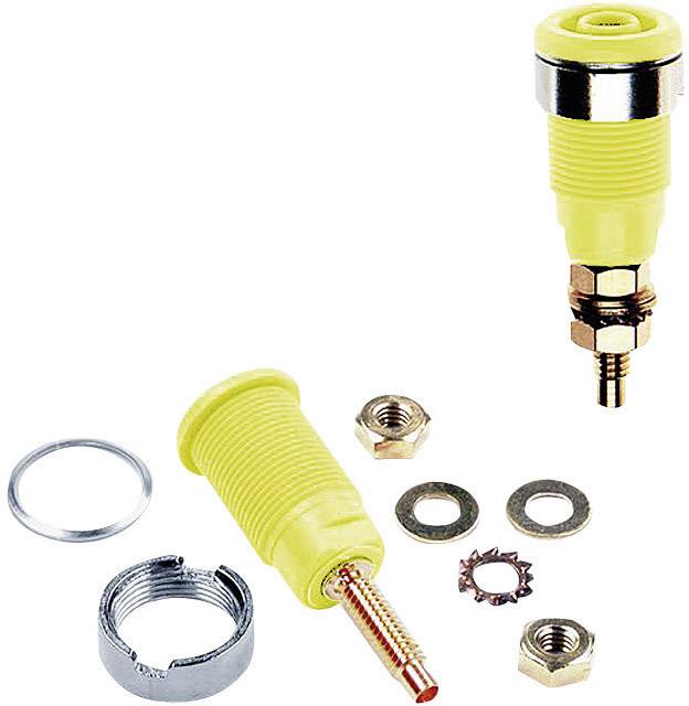 Beépíthető hüvely, 4 mm, SLB4-G zöld/sárga