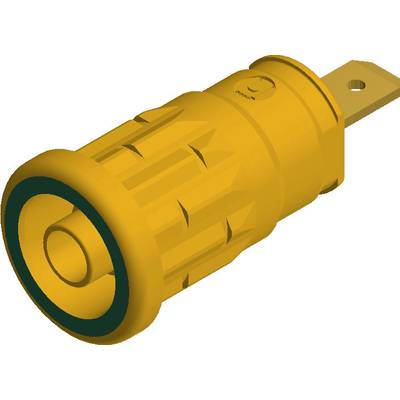SKS Hirschmann beépíthető biztonsági banánhüvely, Ø 4mm, zöld-sárga, SEP 2610, 972 361-188
