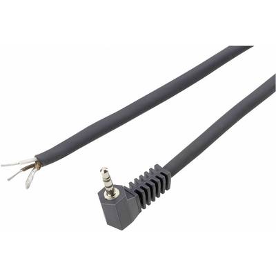 2,5 mm-es jack dugós kábel, könyök, mono, 1,8 m, Tru Components