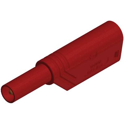 Hirschmann csavaros biztonsági lamellás banándugó, egyenes, Ø 4 mm, 24A, piros, LAS S WS SKS