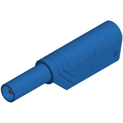 Hirschmann csavaros biztonsági lamellás banándugó, egyenes, Ø 4 mm, 24A, kék, LAS S WS SKS